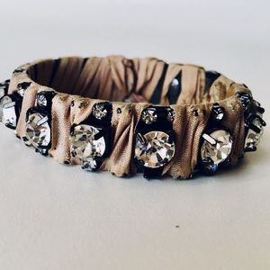 j. crew bangle bracelet w. rhinestones and ribbon
